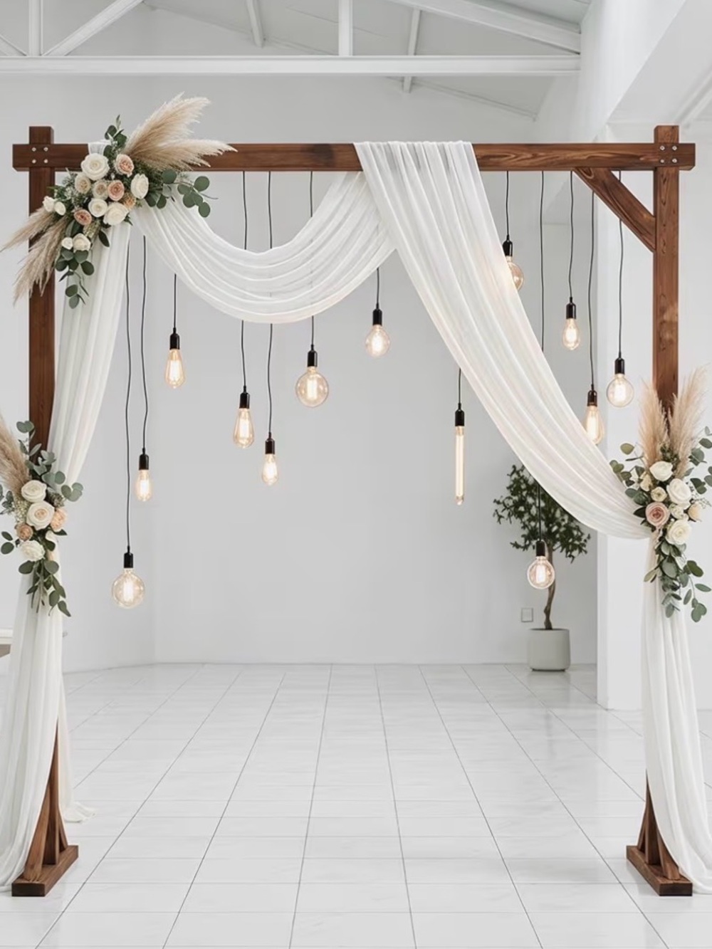 GUC Wedding Arch - brown wood easy assembly